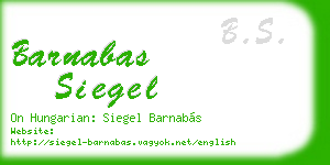 barnabas siegel business card